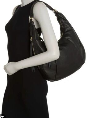 Aimee Kestenberg Black Pebbled Leather Shoulder Hobo